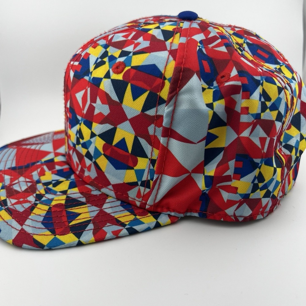 Crooks & Castles Colorful Geometric Snapback Hat All Over Print Adjustable Cap - Picture 3 of 11